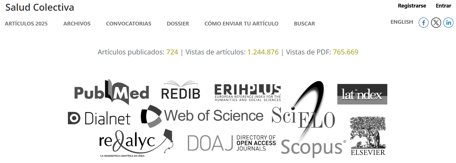 Revista Salud Colectiva con 1.244.876 de visualizaciones